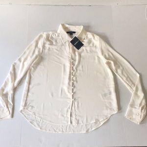 Ivory Forever 21 Office Shirt/Button Down